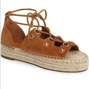 Marc Fisher Lace Up Flat Espadrille Sandal